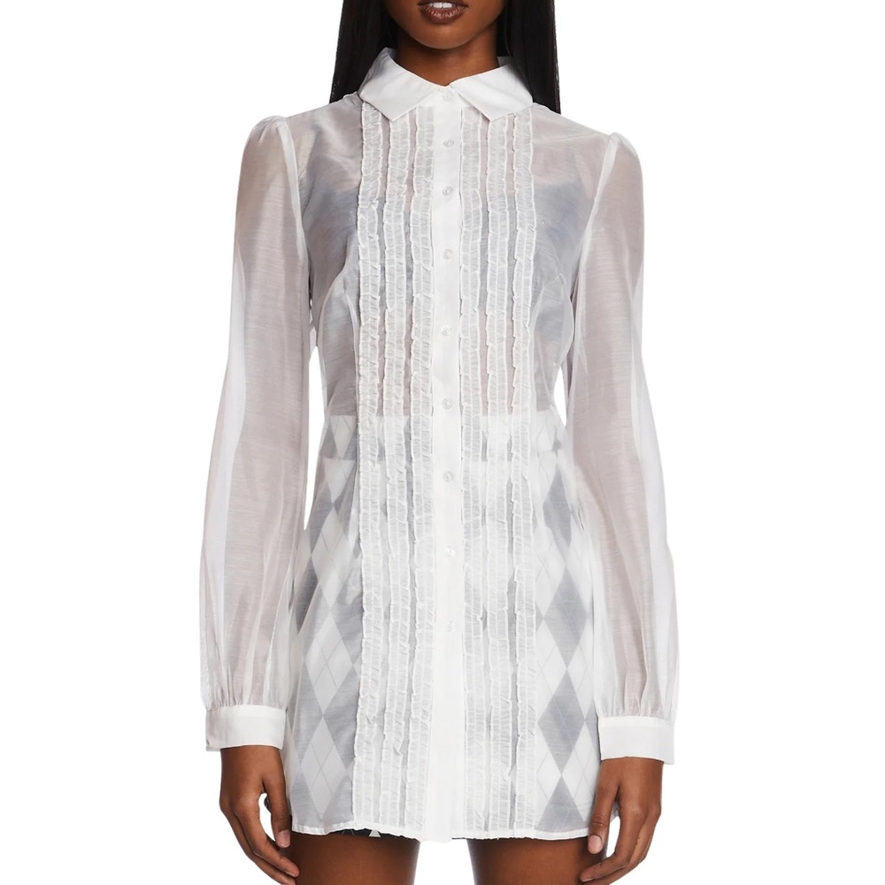 Clueless White Sheer Button Down